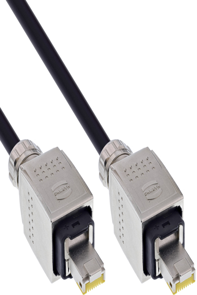 Enrouleur de câble réseau en ligne IP67 extérieur Cat.6A 50 m Harting