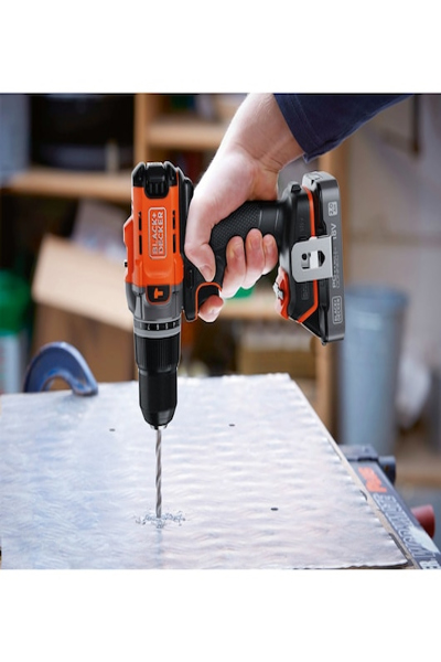Black & Decker BCD383D1XC-QW, Pistol grip drill, Orange, 1.3 cm, Battery, 2 Ah, 18 V - BCD383D1XC-QW