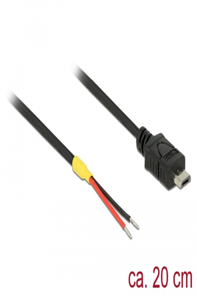 Delock Strömkabel - Micro-USB Typ B (endast ström) (M) till bar kabel - 85541