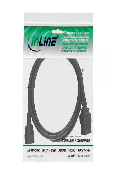 Câble adaptateur secteur InLine - IEC-60320 C14 vers C19 - 3x1,5 mm² - max. 10 A - 2 m