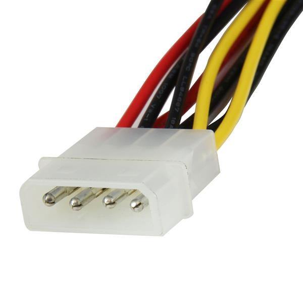 StarTech 12in LP4 to 2x Right Angle Latching SATA Power Y Cable Splitter - 4 Pin LP4 to Dual SATA - 0.3048 m - Molex (4-pin) - 2 x SATA 15-pin - Male/Female - Straight - Right - PYO2LP4LSATR