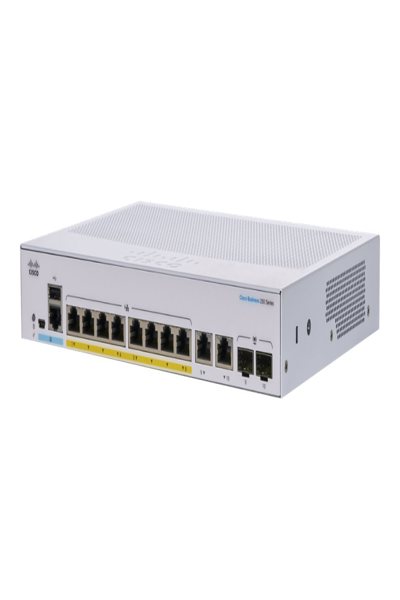 Cisco CBS250-8P-E-2G-NA - Managed - L3 - Gigabit Ethernet (10/100/1000) - Power over Ethernet (PoE) - Rack mounting - 1U - CBS250-8P-E-2G-NA