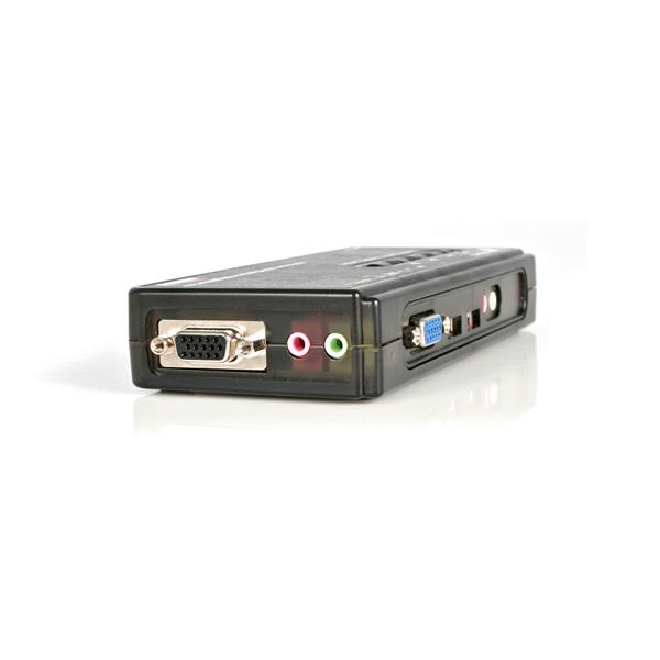 StarTech 4 Port Black USB KVM Switch Kit w/Cables - SV411KUSB