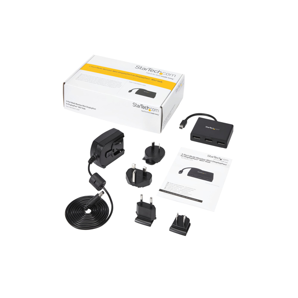 StarTech Mini DisplayPort 1.2 to DisplayPort MST Hub - Triple Head mDP/ DP Multi Stream Transport - DisplayPort Distributor - Video Distributor - 3 Connections - MSTMDP123DP
