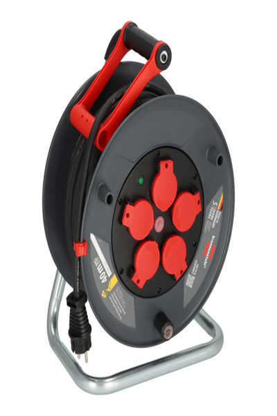 Brennenstuhl 9232400100, Svart, Röd, Plast, 5 AC-uttag, Rak, 40 m, IP44 - 9232400100