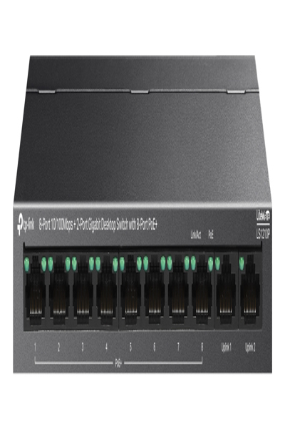 TP-LINK 8-PORT 10/100MBPS+ 2-PORT GIGABIT DESKTOP SWITCH WITH 8-PORT POE+