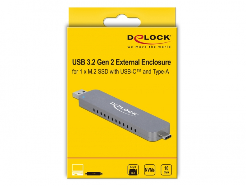 Delock 42616 - SSD enclosure - M.2 - M.2 - 10 Gbit/s - 42616