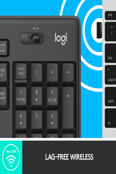 Logitech MK295 Silent Wireless Combo - Full-size (100%) - Wireless - RF Wireless - AZERTY - Graphite - Mouse included - 920-009803
