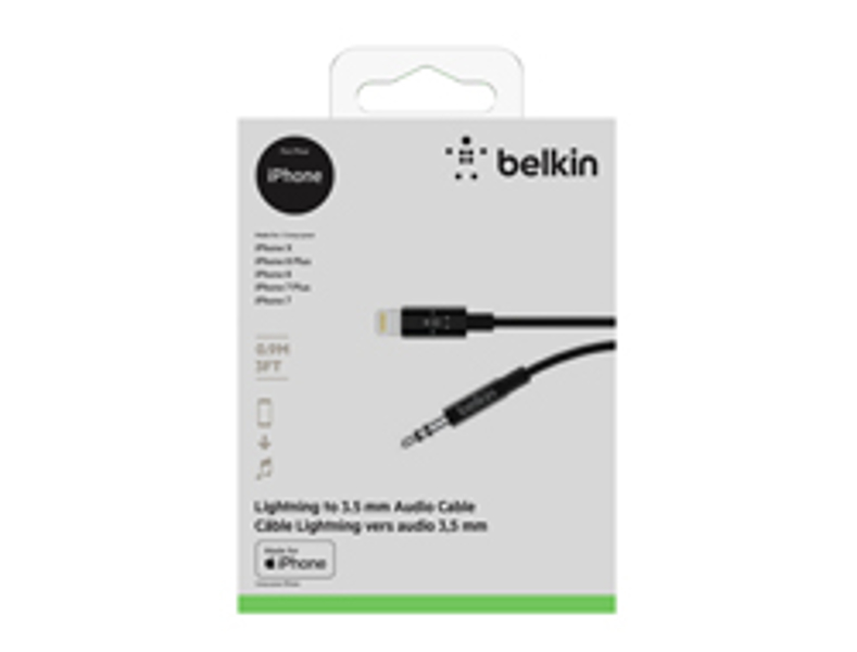 Cable from Belkin Lightning to headphone socket - AV10172BT03-BLK