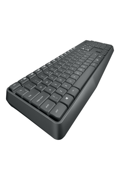 Logitech MK235 Wireless Keyboard and Mouse Combo - Full-size (100%) - Wireless - USB - QWERTY - Grey - Mouse included - 920007919