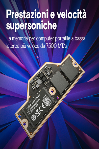 CRUCIAL CT64G75C2LP5X 64 GB LPDDR5X LPCAMM2 - CT64G75C2LP5X