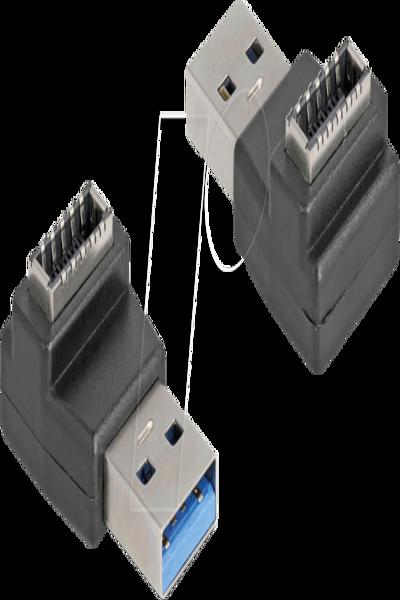 Delock Adapter USB 10 Gbps Typ-A Stecker zu Typ-E Key A Buchse schwarz - Adapter - 67236
