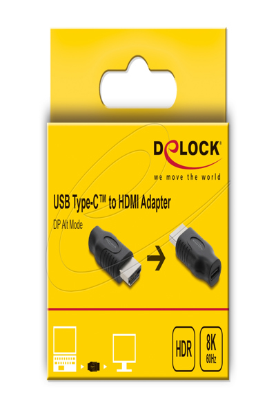 Delock USB Type-C to HDMI Adapter DP Alt Mode 8K 60 Hz with HDR and HDCP - Adapter - Digital - 61076