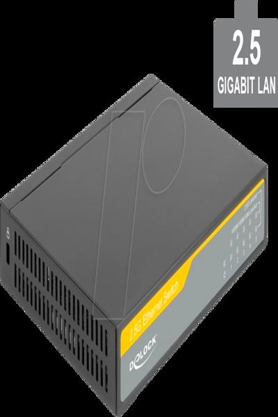 Delock-brytare - 5 x 10/100/1000/2.5G - 87781