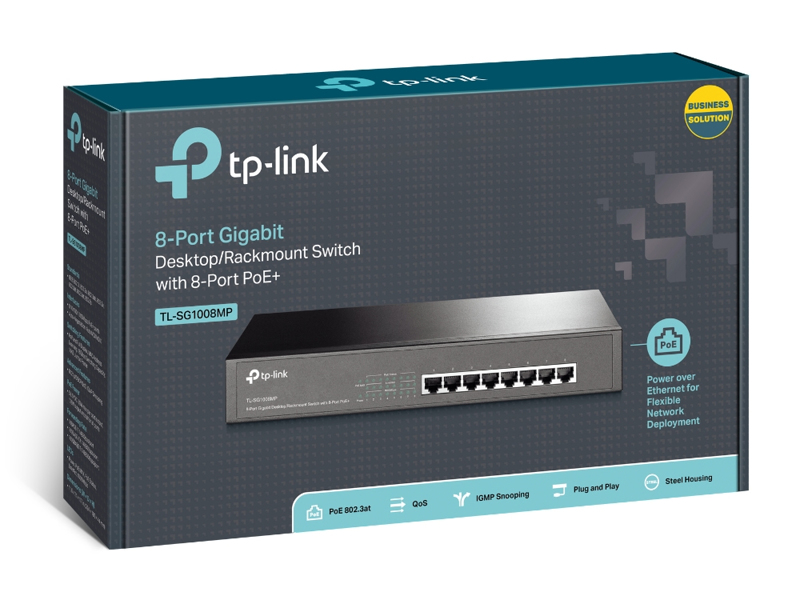 TP-LINK Network Switch -TL-SG1008MP - 8 Ports PoE+ Network Switch - TL-SG1008MP