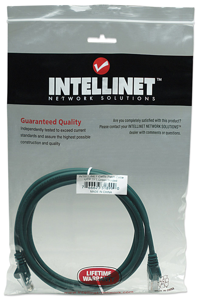 Intellinet nätverkspatchkabel, Cat5e, 2m, grön, CCA, U/UTP - 318990