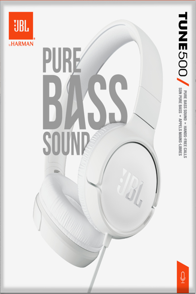 Harman Kardon JBL Tune 500 WHITE: Wired Headphones