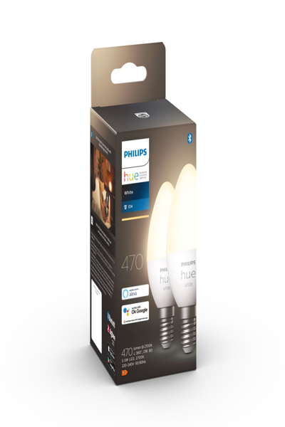 Signify Hue E14 2-pack 470lm White Ambiance