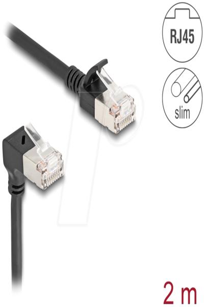 Câble réseau Delock - RJ-45 (M) coudé vers le bas vers RJ-45 (M) droit