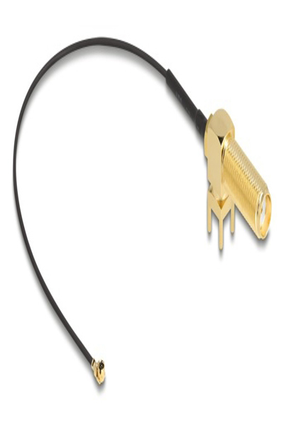 Delock Antennenkabel SMA 90Ã‚Â° PCB Buchse zum Einbau zu I-PEX Inc. MHF I Stecker 1.13 - Antenna/TV - 12034