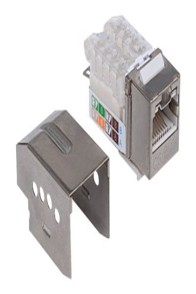 Intellinet Keystone-jack, Cat6A, FTP, verktygslös, låsfunktion, metallisk - 790789