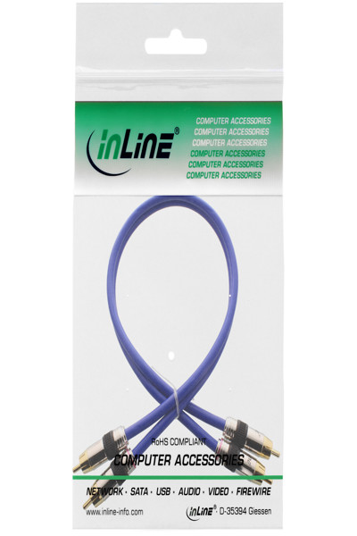 InLine Premium RCA Audio Cable 2x RCA male / male gold plated 25m - 89725P