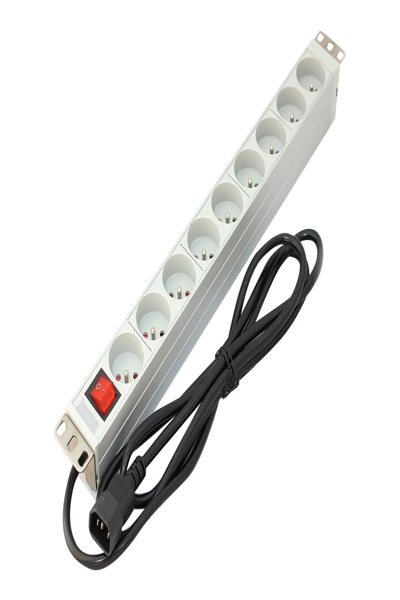 DIGITUS Professional A-19-STRIP-4-IMP - Steckdosenleiste Rack - einbaufÃƒÂ¤hig - Type E - Power Strip - 2 m - A-19-STRIP-4-IMP