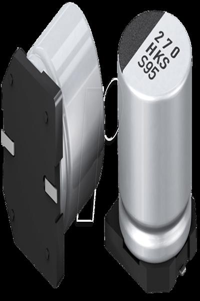 Panasonic EEEFK1H221GP, Fixed capacitor, Aluminium, Surface, Cylindrical, 500 pcs, Black, Grey - EEEFK1H221GP