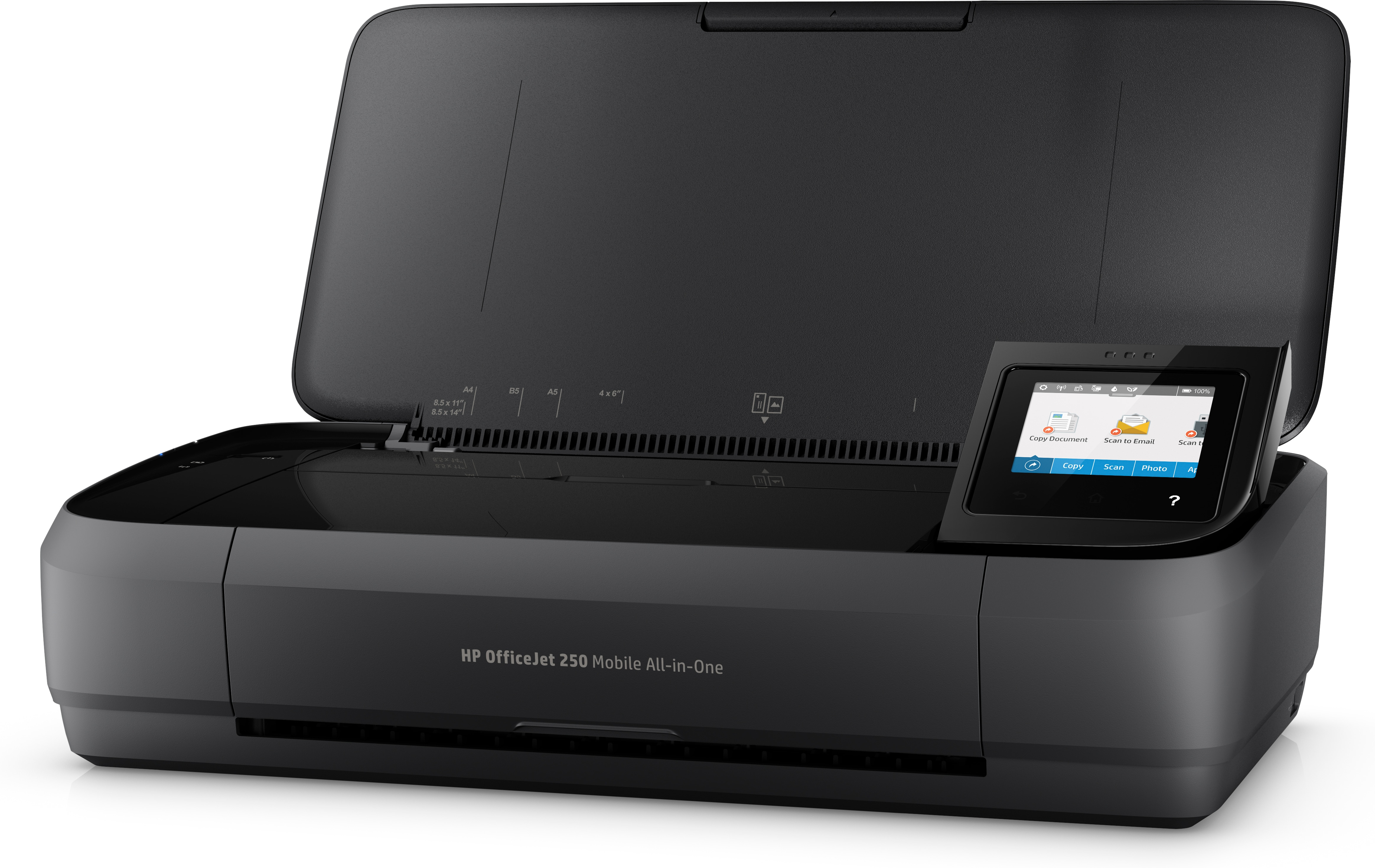 HP OfficeJet 250 Mobile All-in-One Printer - Print - copy - scan - 10-sheet ADF - Thermal inkjet - Colour printing - 4800 x 1200 DPI - A4 - Direct printing - Black - CZ992A