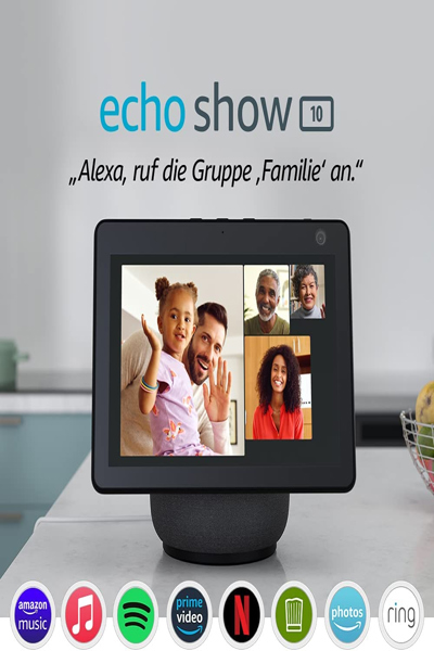 Amazon Echo Show 10 (3rd Gen) - Amazon Alexa - Rectangle - White - 25.6 cm (10.1") - 13 MP - English - Spanish - B084P3KP2S