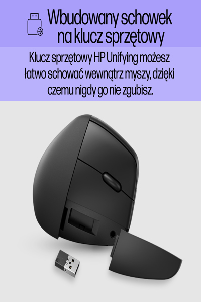 HP 920 Ergonomic Wireless Mouse: Right-hand, Vertical Design, 4000 DPI - 6H1A4AA