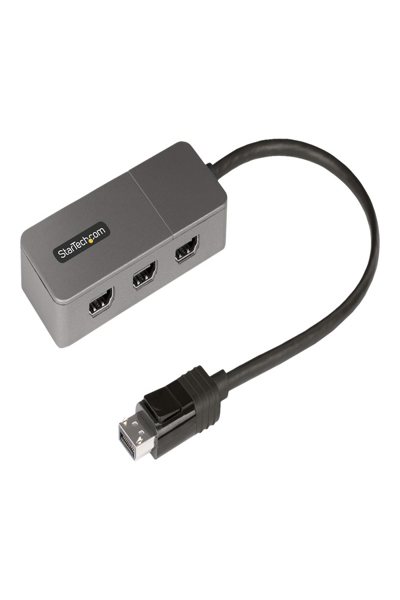 StarTech.com 3-portars MST-hubb, DisplayPort till trippel HDMI-skärm, 4K 60Hz, DP 1.4-adapter för flera skärmar med 30 cm inbyggd kabel, USB-driven, endast Windows - MST14DP123HD