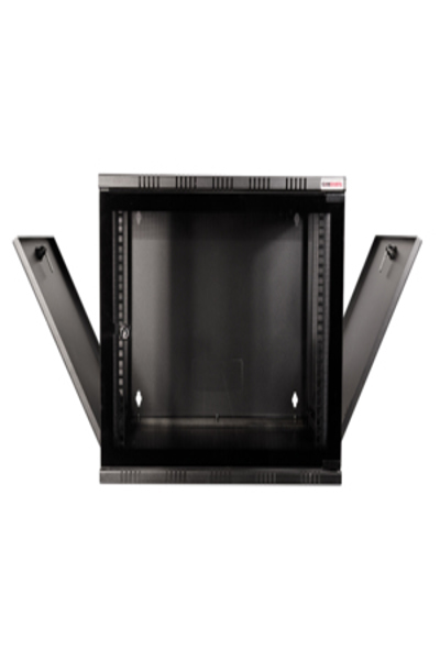 LogiLink W06A40B - Wall mounted rack - 6U - 50 kg - Key lock - Black - W06A40B