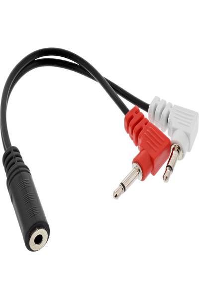 Câble adaptateur pour casque InLine Audio Plane - 2x 3,5 mm M vers 3,5 mm F 3 broches - 0,15 m