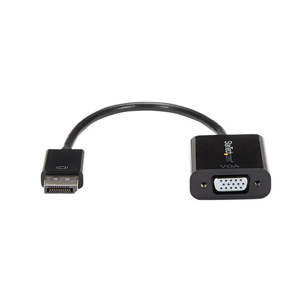 StarTech DisplayPort 1.2 to VGA Adapter Converter - DP to VGA - display adapter - DisplayPort (M) - HD-15 (W) - 10cm - active cable (signal regeneration) - black (DP2VGA3) - DP2VGA3