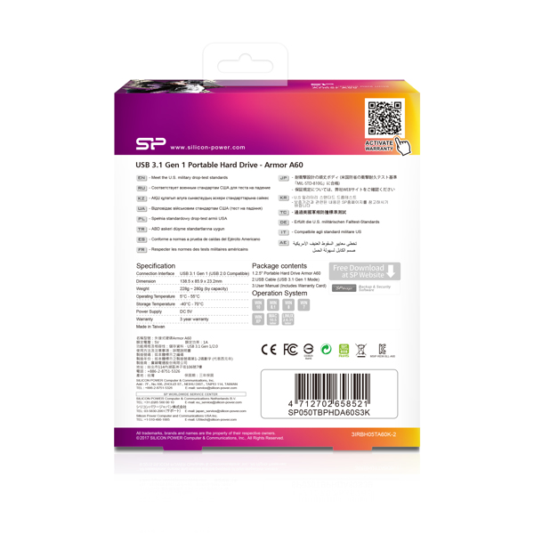 Silicon Power Armor A60 - Hard disk 5 TB - SP050TBPHDA60S3K