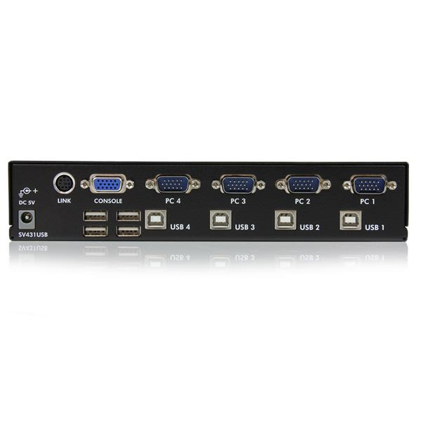 StarTech 4 Port VGA USB KVM Switch with Hub - Professional VGA KVM switch - KVM switch - USB - 4 x KVM port(s) - 1 local user - Desktop (SV431USB) - SV431USB