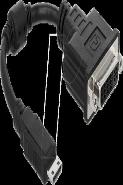 Delock Adapter - 19-stifts mini HDMI Typ C hane till DVI-I hona - 65564