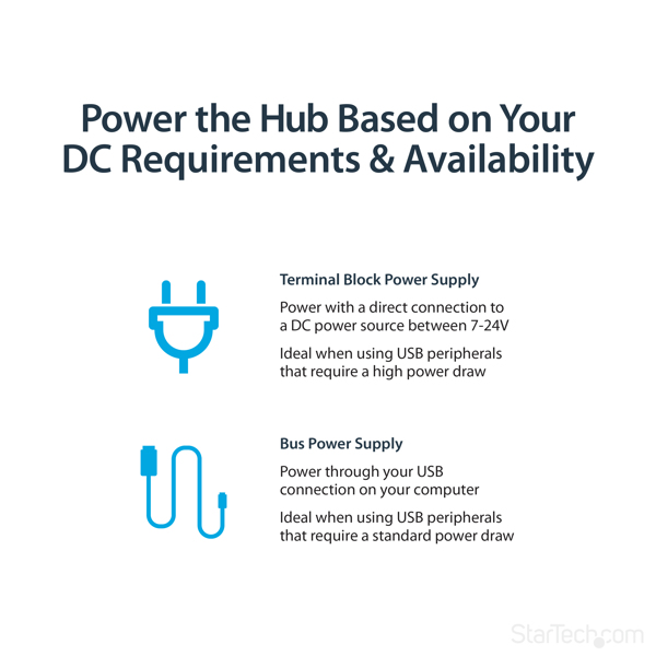 StarTech Industrial Mountable 7 Port USB2.0 Hub - Black - Hub - 7 x USB2.0 - DIN Rail Mountable for P/N: MSDREADU2OTG (ST7200USBM) - ST7200USBM