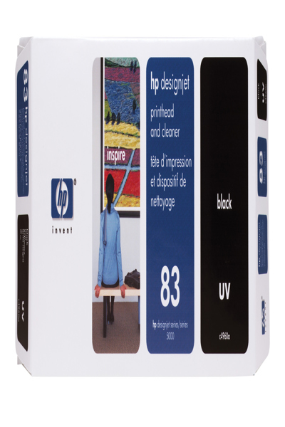 HP 83 Black DesignJet UV Printhead: With Printhead Cleaner - C4960A