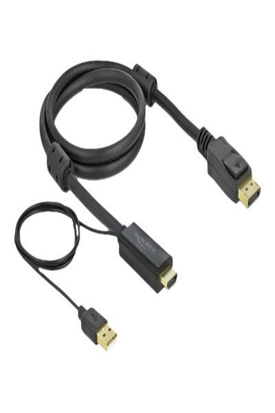Delock Video-/ljudkabel - HDMI, USB (endast ström) hane till DisplayPort hane - 85963