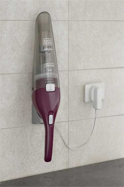 Black & Decker NVC115W, Dry, Filtering, 630 l/min, Bagless, Grey, Purple, 0.385 L