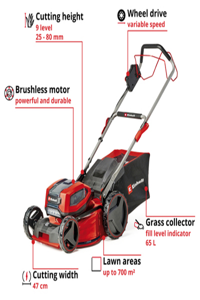 Einhell Akku-RasenmÃƒÂ¤her GP-CM 36/47 S Li BL 4 x 4.0Ah - 3413310