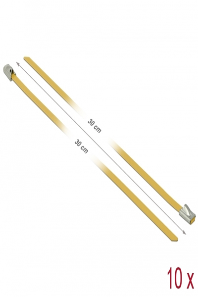 Serre-câbles Delock - 30 cm - jaune (lot de 10)