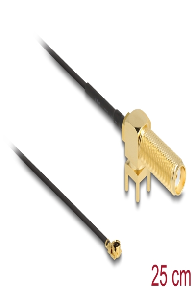 Delock Antennkabel - SMA (F) 90° PCB till MHF I - 12035