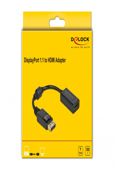 Adaptateur Delock - DisplayPort mâle verrouillable vers HDMI femelle