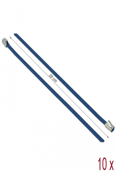 Serre-câbles Delock - 20 cm - bleu (lot de 10)