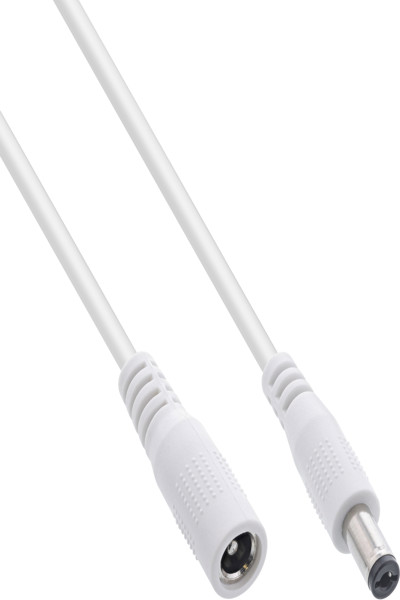 Rallonge CC InLine - Fiche/prise CC 5,5 x 2,1 mm - blanc - 0,5 m