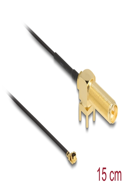 Delock Antenna cable - RP-SMA (R) bulkhead to MHF I (P) straight - 12039