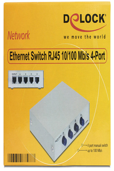 Delock Switch - 4 x 10/100 - stationär dator - 87588